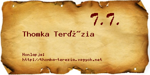 Thomka Terézia névjegykártya